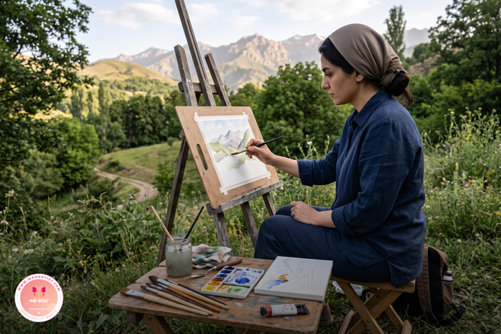 ابزارهای مناسب برای نقاشی آبرنگ در فضای باز پلین‌ایر (Plein Air)