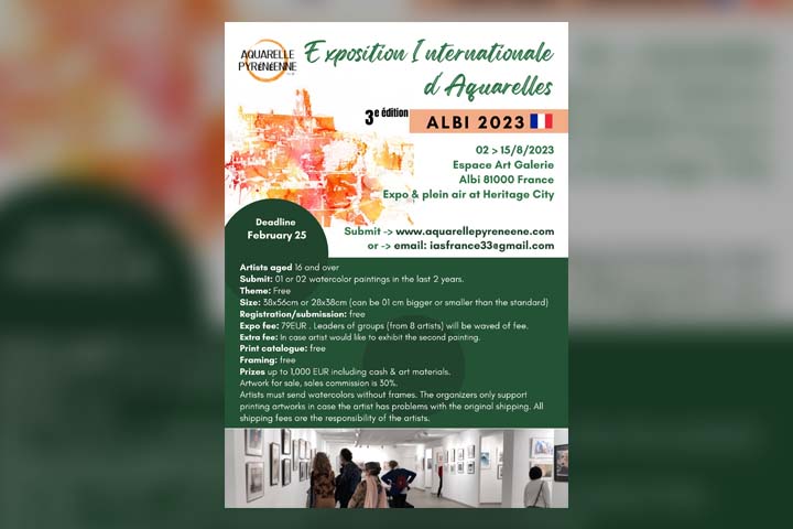  3e edition “Exposition Internationale d’Aquarelles Albi 2023”