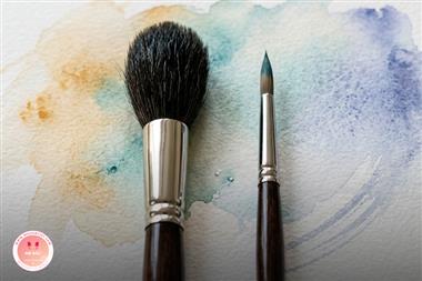 مقایسه قلم‌موهای Mop و Round در تکنیک‌های خیس