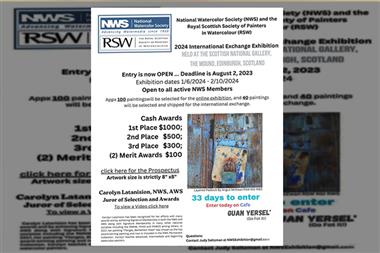 انجمن و جامعه‌ی ملی آبرنگ و انجمن نقاشان آبرنگ اسکاتلند برگزار می‌کند نمایشگاه تبادل بین‌المللی آبرنگ 2024