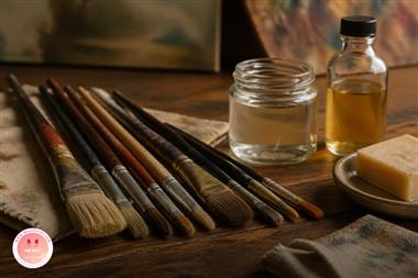 روش صحیح نگهداری  و تمیز کردن قلم مو رنگ روغن
