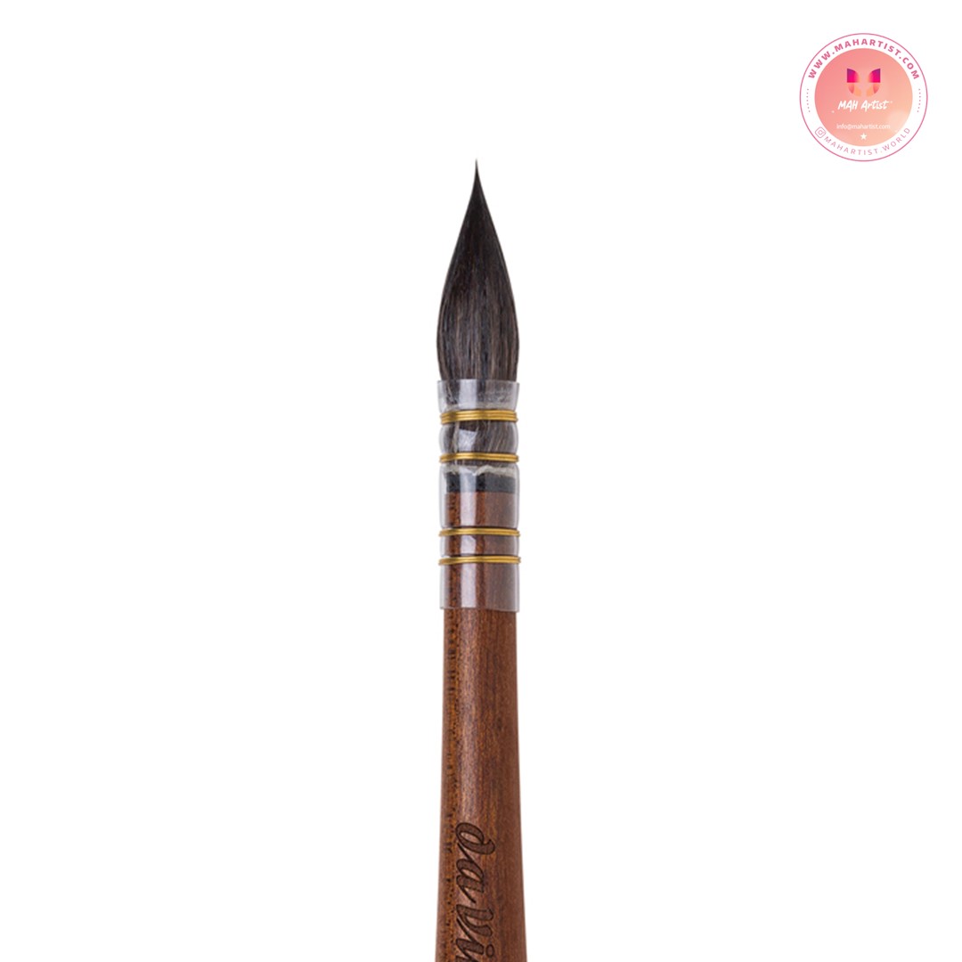 قلم موی داوینچی دست ساز مدل شستشوی سنتی  با موی طبیعی سنجاب آبی سری 499 سایز 3