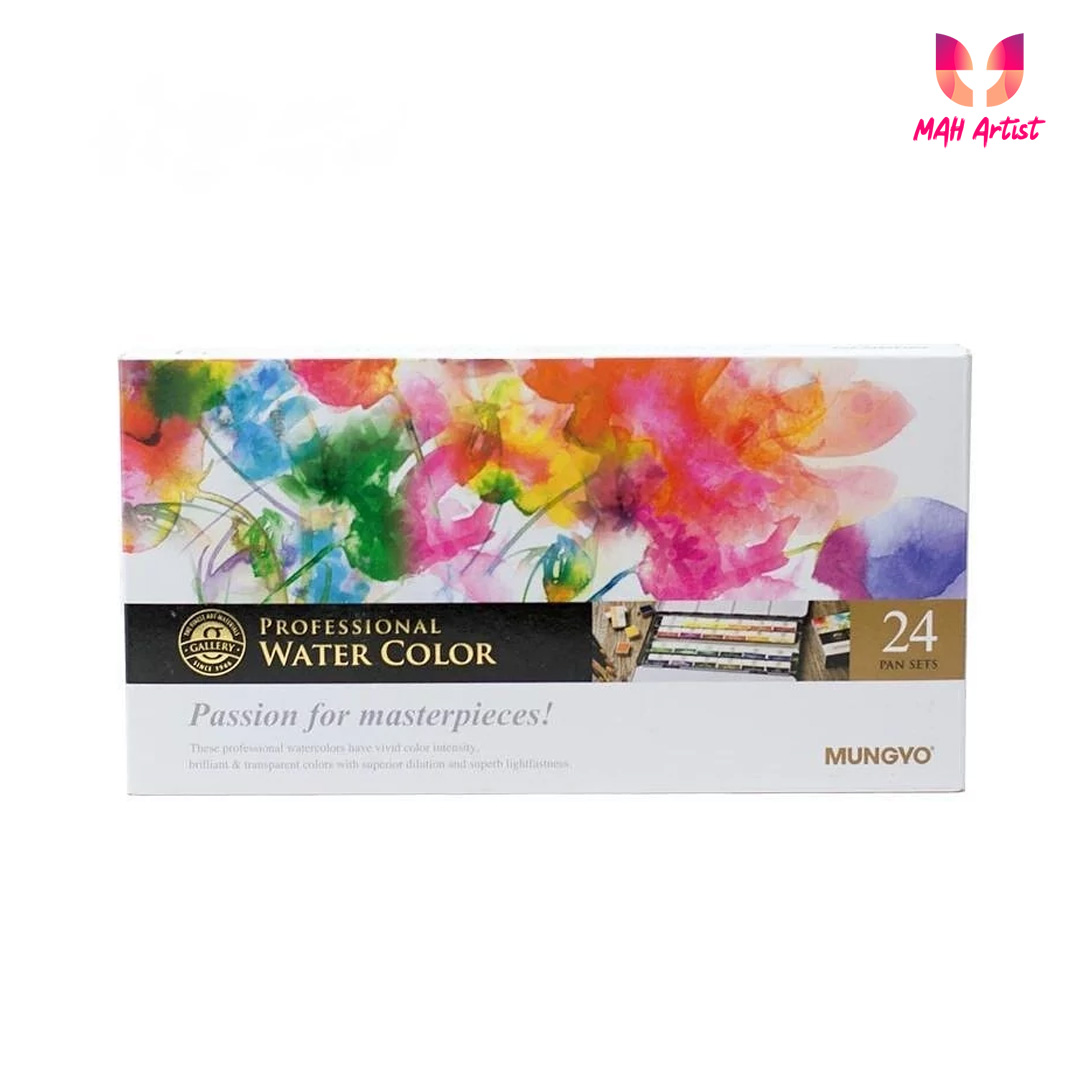 MUNGYO 24 Colors Watercolor Paint Set (Full Pan)