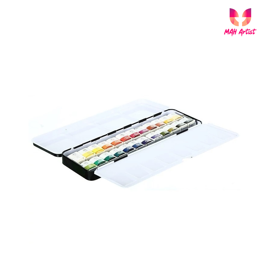 MUNGYO 24 Colors Watercolor Paint Set (Half Pan)