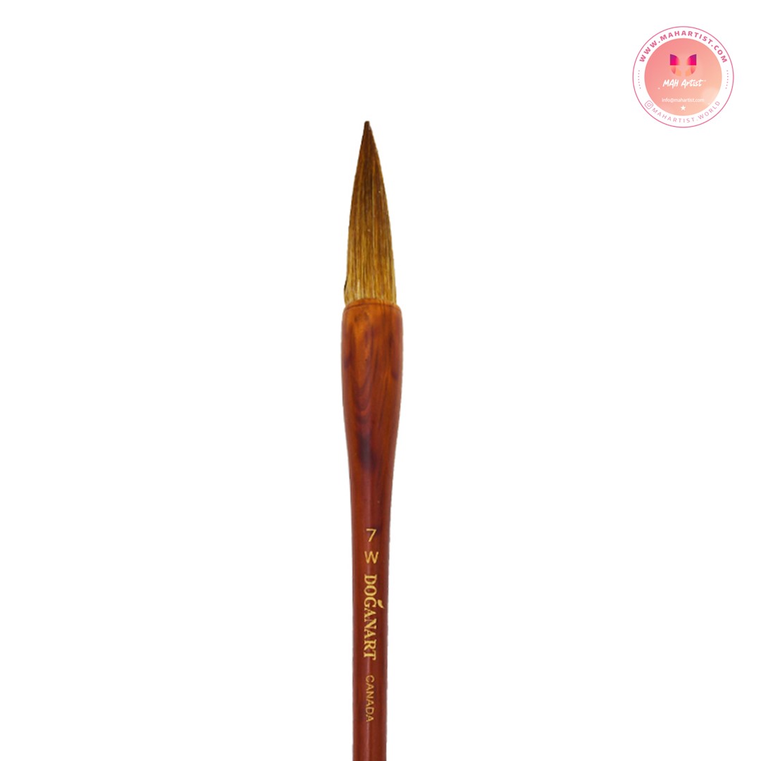 قلم‌ موی دست ساز دگان آرت با موی طبیعی گرگ (W) ساخت کشور کانادا – سایز 7