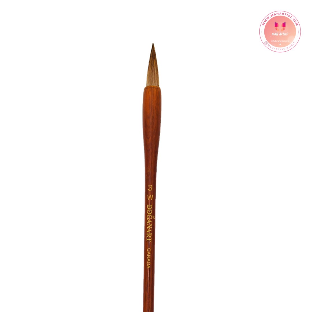 قلم‌ موی دست ساز دگان آرت با موی طبیعی گرگ (W) ساخت کشور کانادا – سایز 3