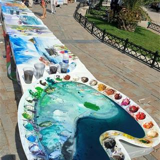 اجرای زنده در هفتمین گردهمایی هنرمندان آبرنگ در فستیوال ازمیر 2022