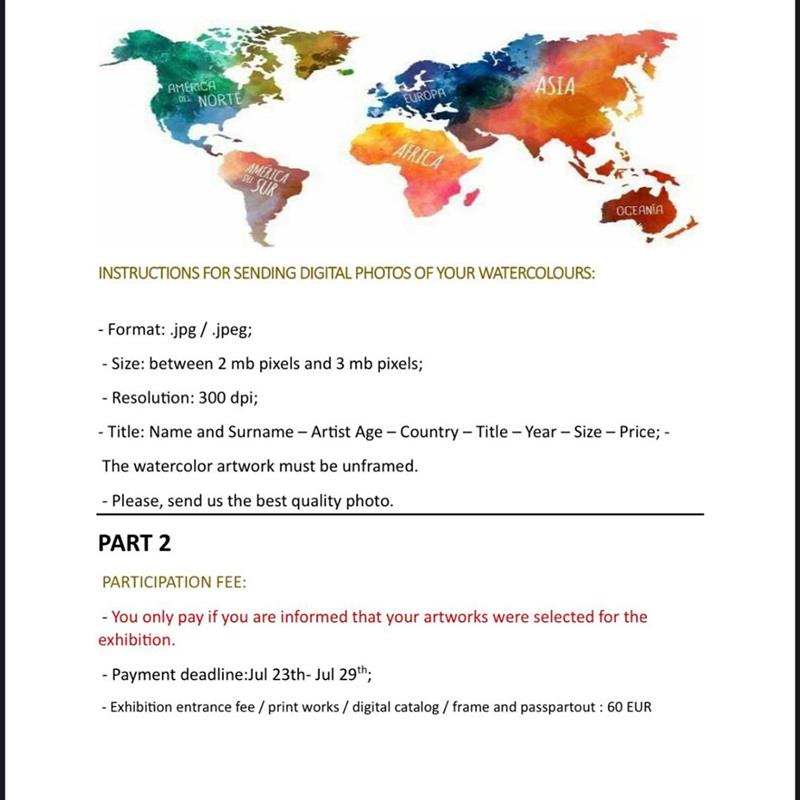 Watercolor exhibition without borders