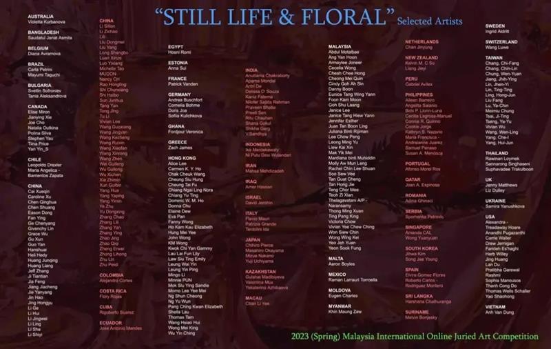 "Still Life & Floral" selected artist