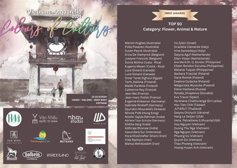 Vietnam Acquarello 2024 Accepted list