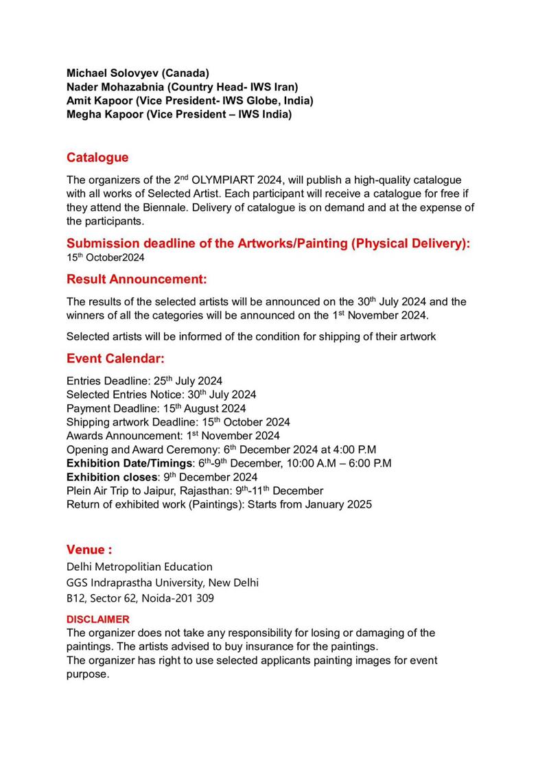 Indian Art Olympiad 2024