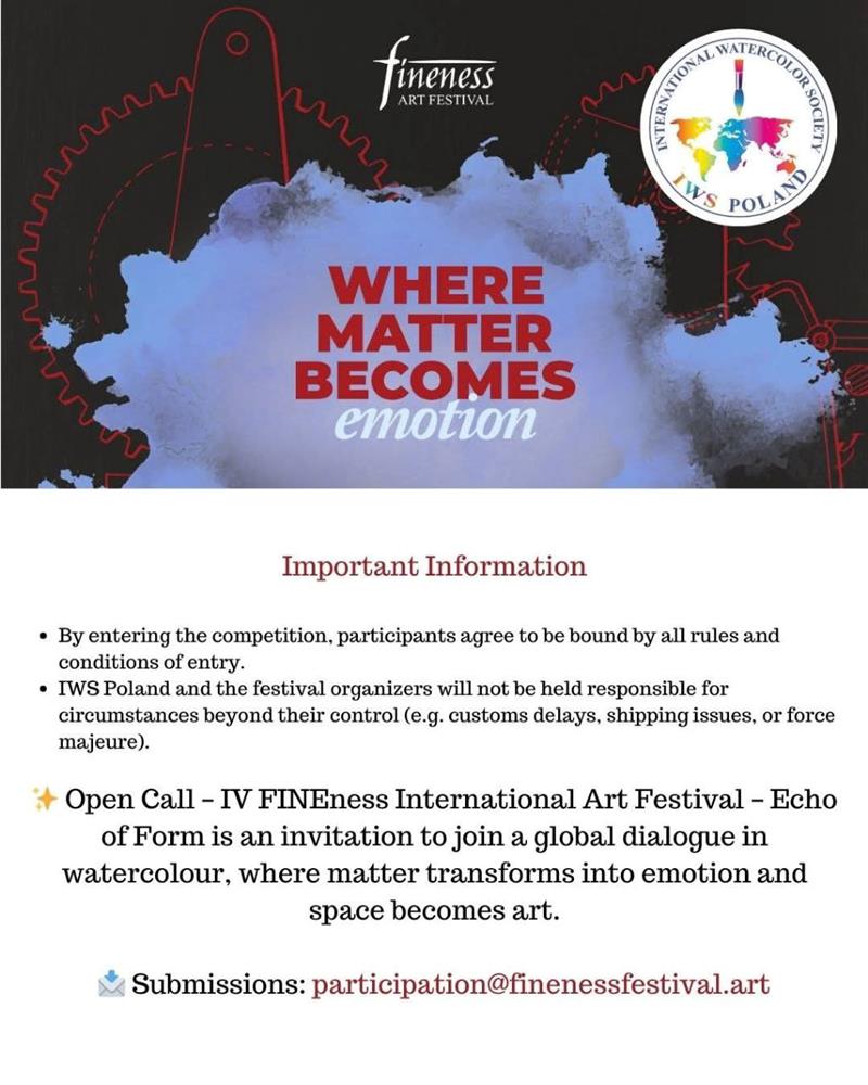 International Watercolor & Online Art Competitions – FINEness Festival 2026 & IFAM Global 2025