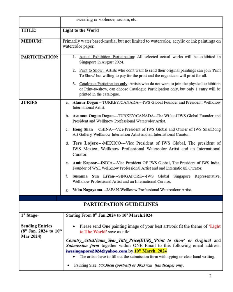 The 2nd IWS Singapore International Watercolor