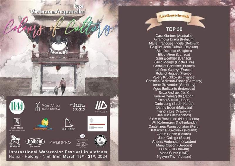 Vietnam Acquarello 2024 Accepted list