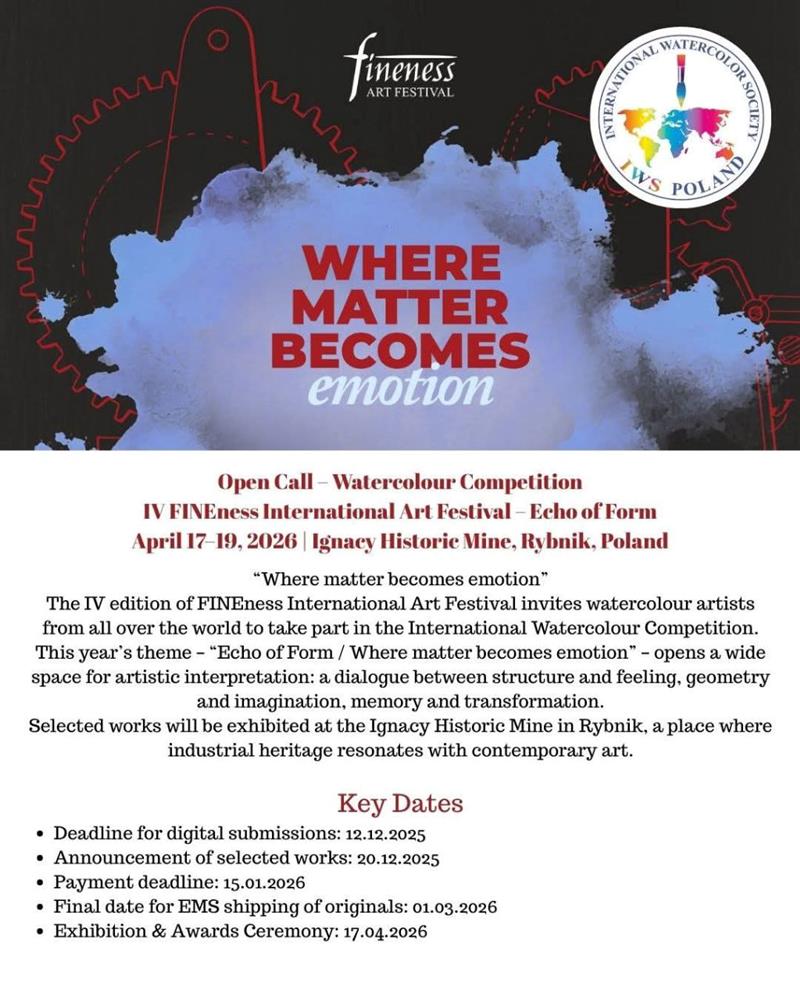 International Watercolor & Online Art Competitions – FINEness Festival 2026 & IFAM Global 2025