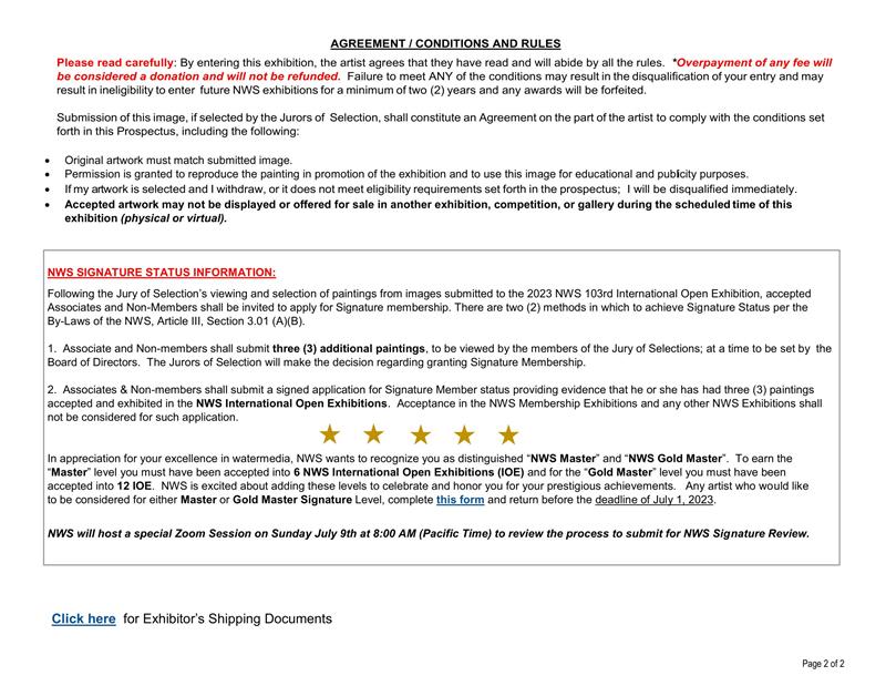 2023 NWS 103rd International Open Exhibition