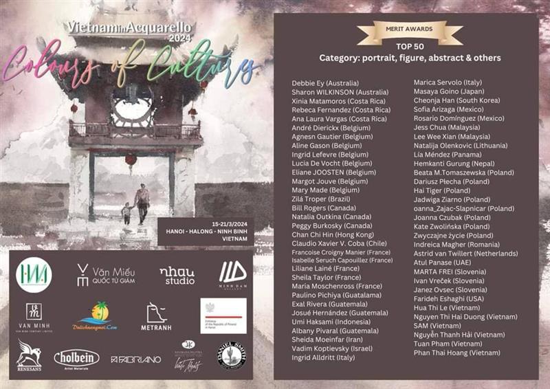 Vietnam Acquarello 2024 Accepted list